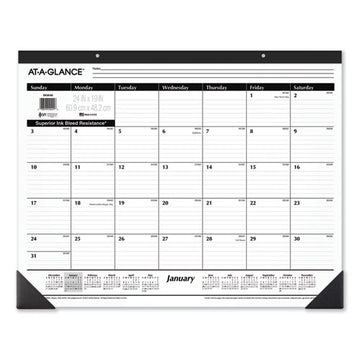 AT-A-GLANCE® Ruled Desk Pad, 24 X 19, White Sheets, Black Binding, Black Corners, 12-month (jan To Dec): 2022 freeshipping - TVN Wholesale